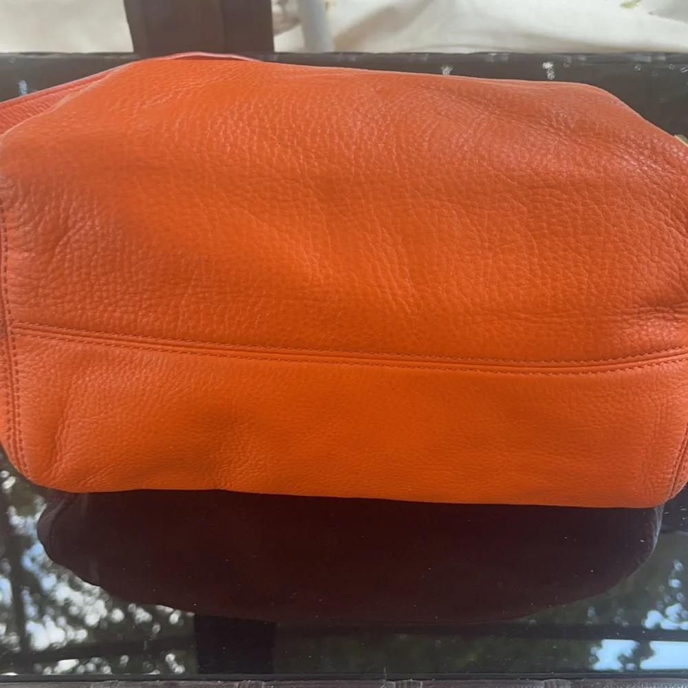 Michael kors orange leather tote